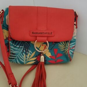 Margaritaville Vibrant Red and Tropical Crossbody Bag